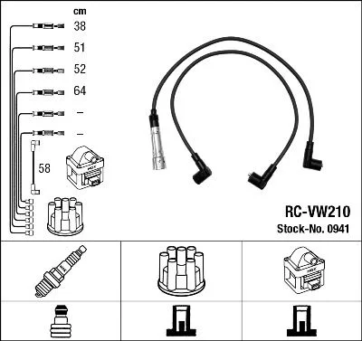 Gyújtókábel Készlet - NGK (RC-VW210)