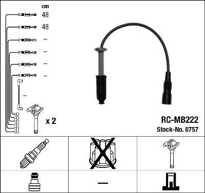 Gyújtókábel Készlet - NGK (RC-MB222)