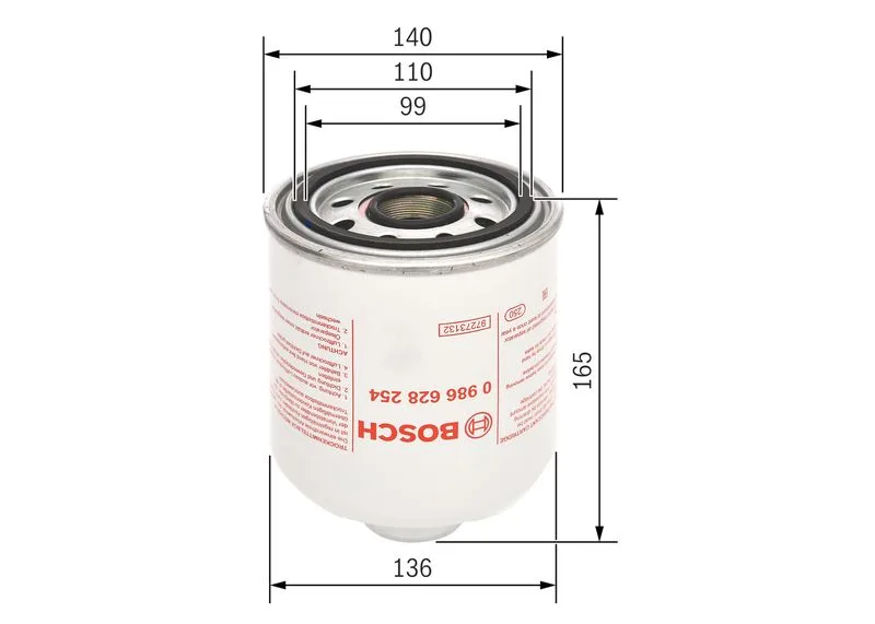Légszárító Patron, Sűrített Levegő Rendszer - BOSCH (0986628254)