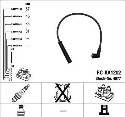 Gyújtókábel Készlet - NGK (RC-KA1202)