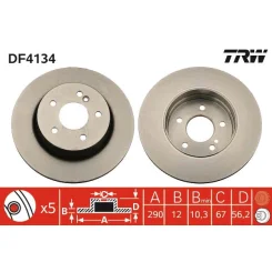 Féktárcsa - TRW (DF4134)