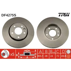 Féktárcsa - TRW (DF4275S)