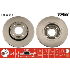 Féktárcsa - TRW (DF4311)
