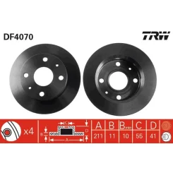 Féktárcsa - TRW (DF4070)