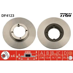 Féktárcsa - TRW (DF4123)