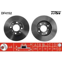 Féktárcsa - TRW (DF4152)