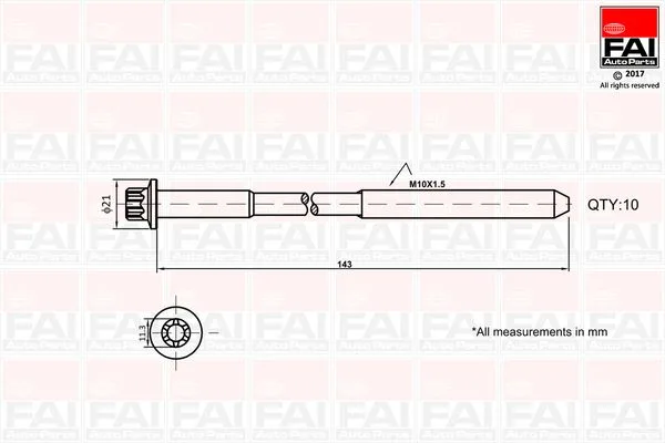 Hengerfejcsavar Készlet - FAI AutoParts (B489)