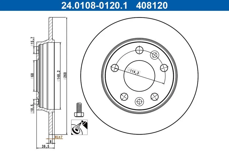 Tarcza Ham. Renault T. Zoe 12-/19- - ATE (24.0108-0120.1)