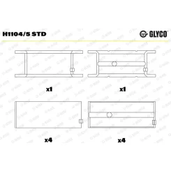 Főtengelycsapágy - GLYCO (H1104/5 STD)