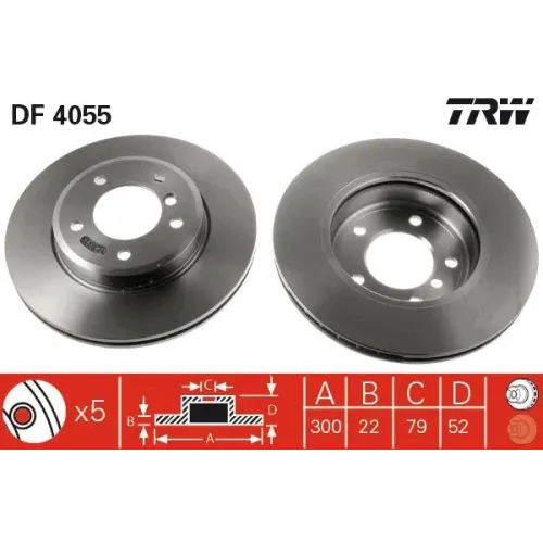 Féktárcsa - TRW (DF4055)