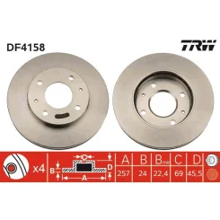 Féktárcsa - TRW (DF4158)