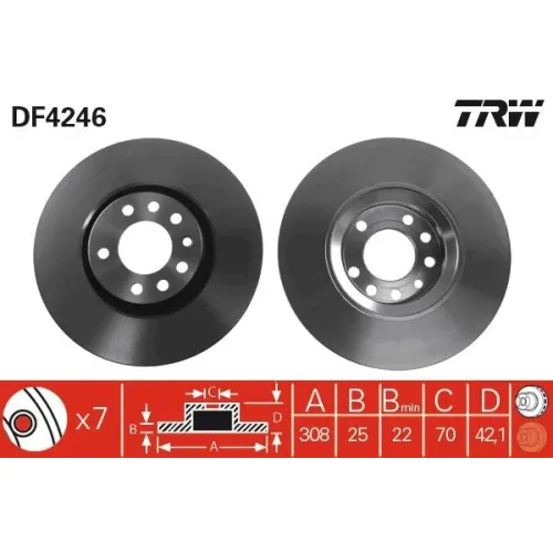 Féktárcsa - TRW (DF4246)