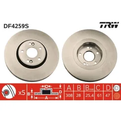Féktárcsa - TRW (DF4259S)