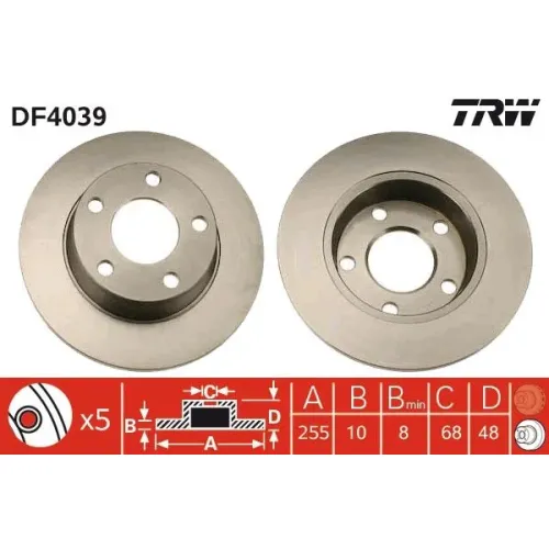 Féktárcsa - TRW (DF4039)
