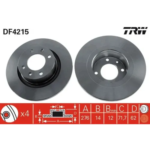 Féktárcsa - TRW (DF4215)
