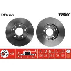 Féktárcsa - TRW (DF4348)