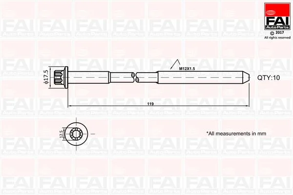 Hengerfejcsavar Készlet - FAI AutoParts (B1401)