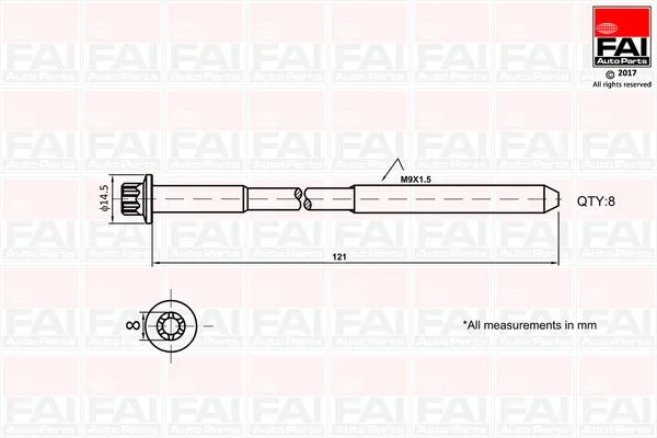 Hengerfejcsavar Készlet - FAI AutoParts (B2120)