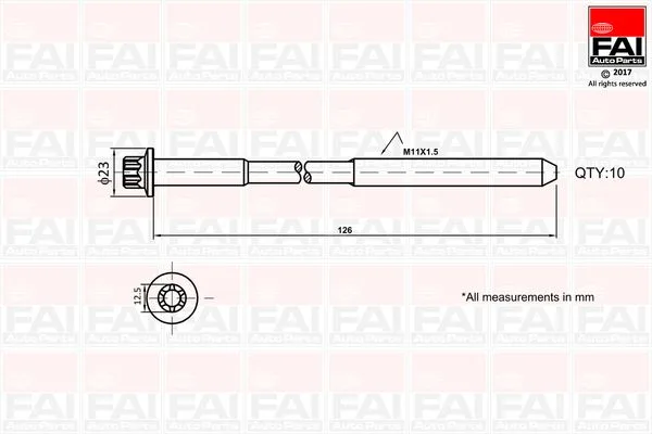Hengerfejcsavar Készlet - FAI AutoParts (B1139)