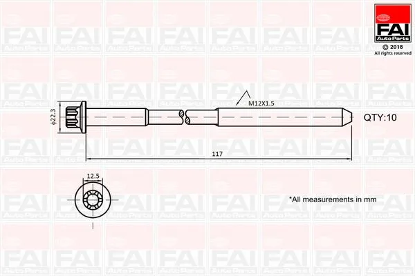 Hengerfejcsavar Készlet - FAI AutoParts (B1018)