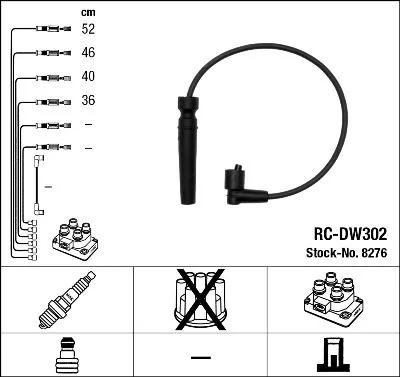 Gyújtókábel Készlet - NGK (RC-DW302)