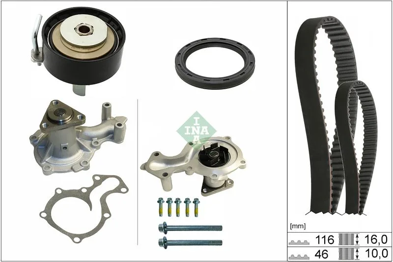 Fogasszíjkészlet Ford 1,0Ecoboost B-Max/C-Max/Fiesta/Focus (Szivattyúval) - Schaeffler INA (530095830)