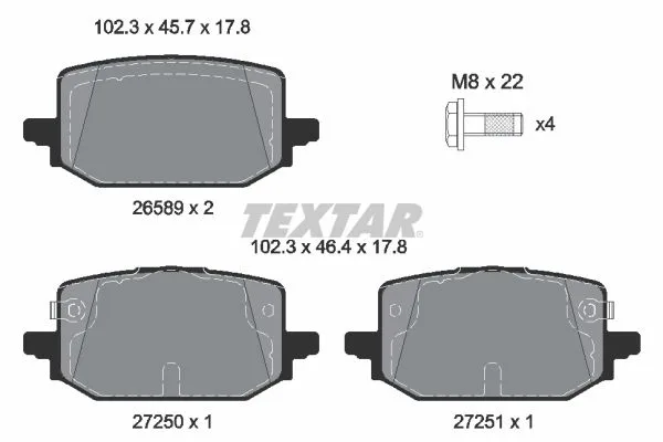 Klocki Ham. Renault T. Austral/Espace 1,2-1,3 22- - TEXTAR (2658903)