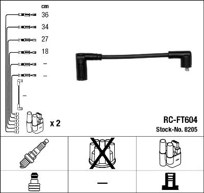 Gyújtókábel Készlet - NGK (RC-FT604)