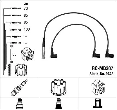 Gyújtókábel Készlet - NGK (RC-MB207)