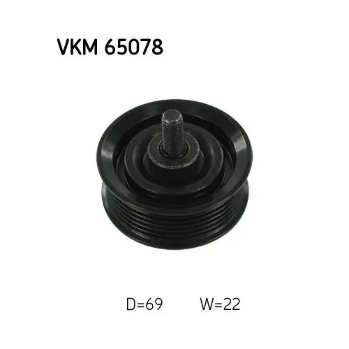 Szíjtárcsa/Vezetőgörgő, Hosszbordás Szíj - SKF (VKM65078)