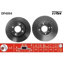 Féktárcsa - TRW (DF4054)