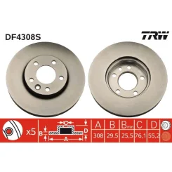 Féktárcsa - TRW (DF4308S)