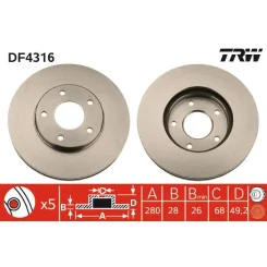 Féktárcsa - TRW (DF4316)