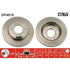 Féktárcsa - TRW (DF4019)