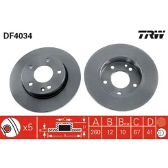 Féktárcsa - TRW (DF4034)