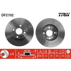 Féktárcsa - TRW (DF2702)