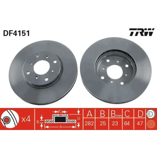 Féktárcsa - TRW (DF4151)