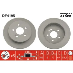 Féktárcsa - TRW (DF4195)