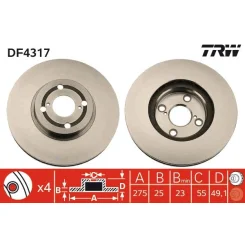 Féktárcsa - TRW (DF4317)