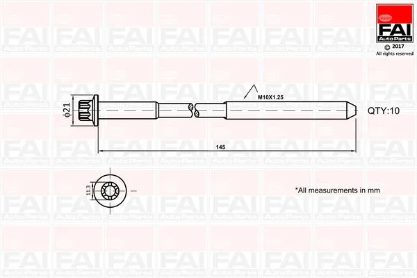 Hengerfejcsavar Készlet - FAI AutoParts (B1140)