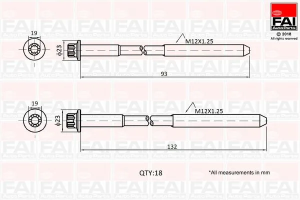 Hengerfejcsavar Készlet - FAI AutoParts (B2201)