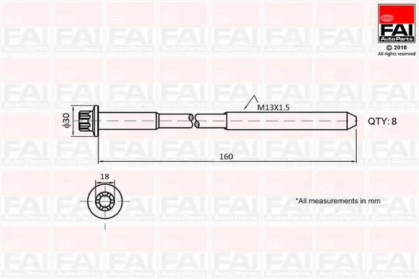 Hengerfejcsavar Készlet - FAI AutoParts (B1616)