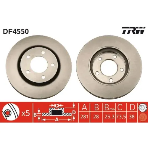 Féktárcsa - TRW (DF4550)