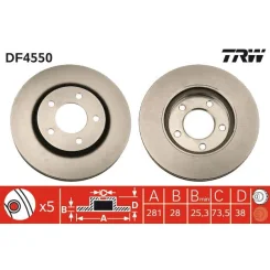 Féktárcsa - TRW (DF4550)