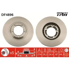 Féktárcsa - TRW (DF4896)