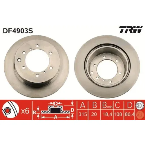 Féktárcsa - TRW (DF4903S)