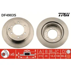 Féktárcsa - TRW (DF4903S)