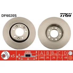 Féktárcsa - TRW (DF6020S)