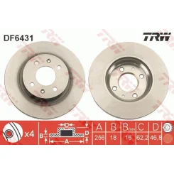 Féktárcsa - TRW (DF6431)