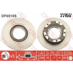 Féktárcsa - TRW (DF6510S)